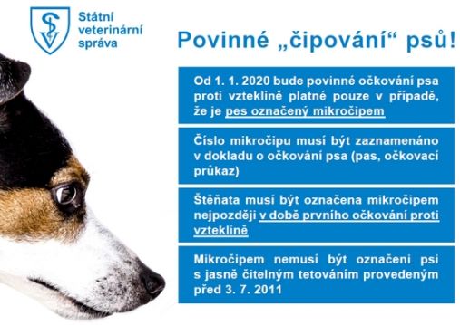 Informace o čipování psů