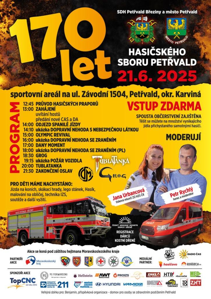 170 let Hasičského sboru Petřvald Sportoovní areál, ul. Závodní 1504, Petřvald, 21.6.2025 od 12:45 hod., Společenská akce s bohatým programem