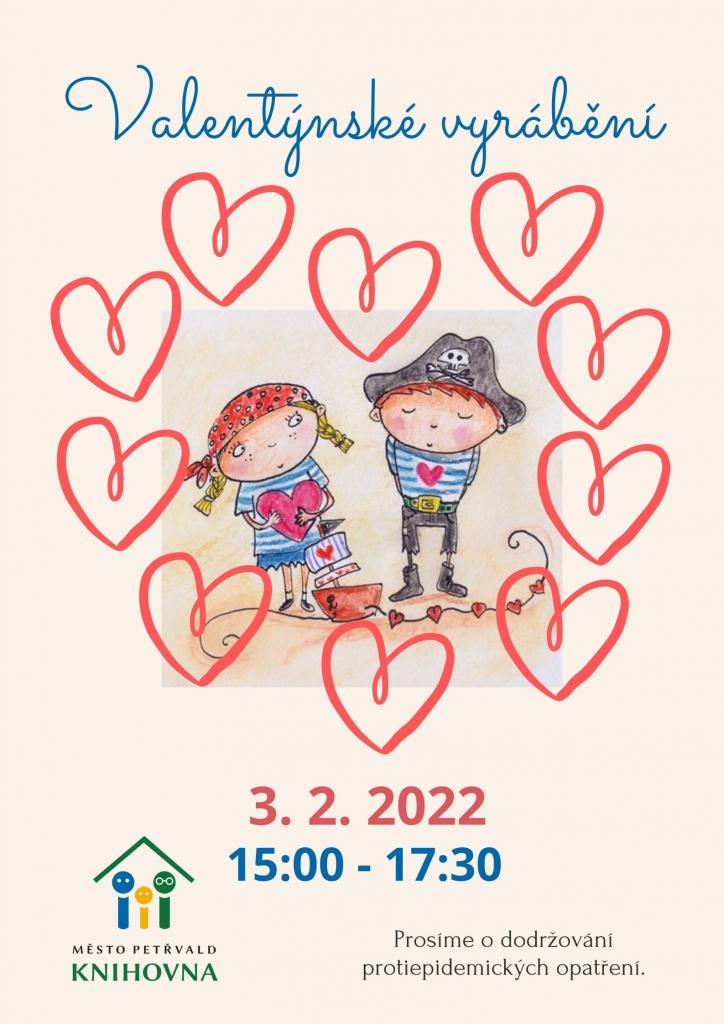 Valentýnské vyrábění Knihovna, 3.2.2022 od 15:00 do 17:30 hod., valentýnské vyrábění pro děti