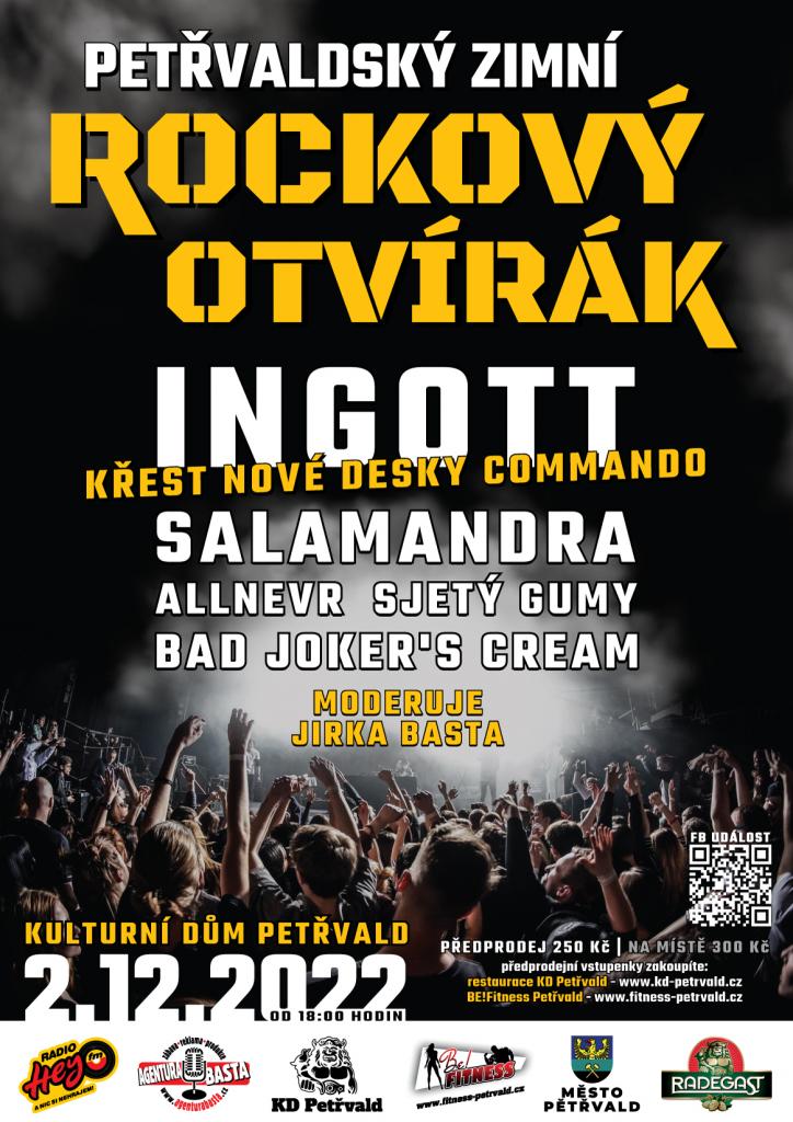 Petřvaldský zimní rockový otvírák SKS, Kulturní dům, 2.12.2022 od 18:00 hod., Rockový koncert, moderuje Jirka Basta 