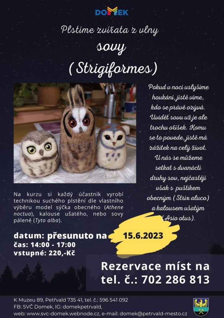 Plstíme zvířátka z vlny SVČ DOMEK, 15.6.2023, 14:00 - 17:00 hod., Výroba zvířátka technikou suchého plstění