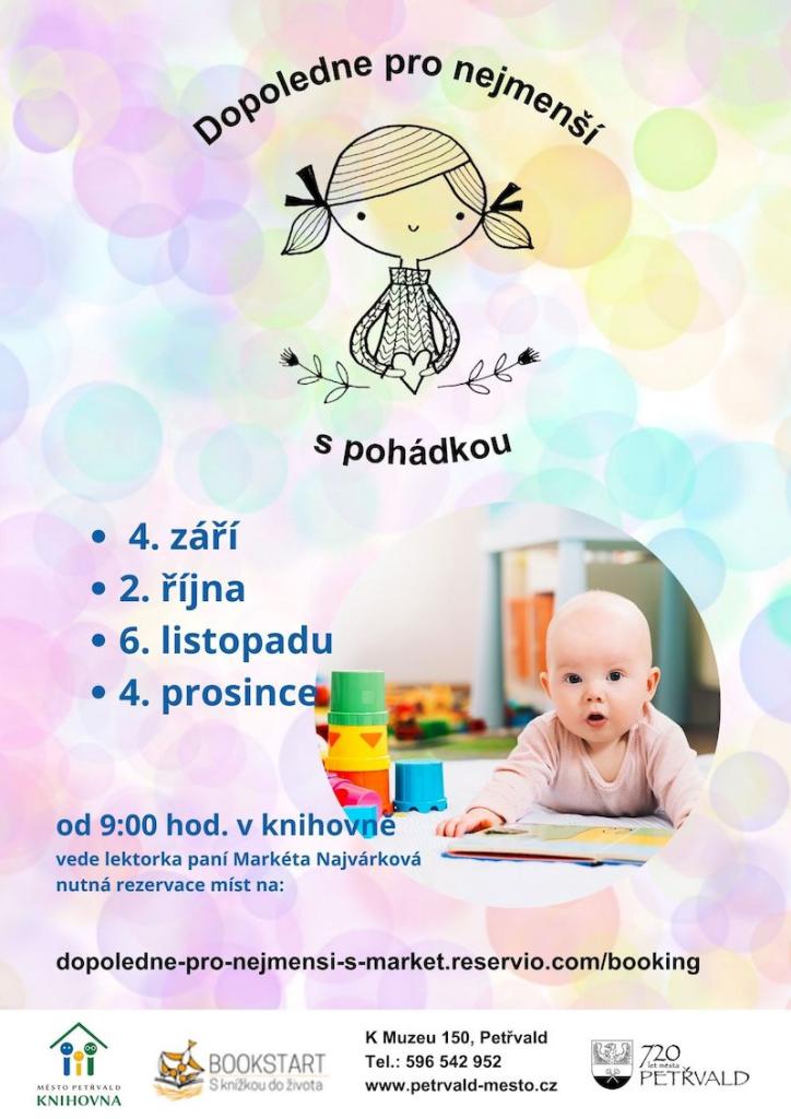 Dopoledne pro nejmenší s pohádkou Knihovna, 4.9., 2.10., 6.11., 4.12.2025, 9:00 hod., Čas pro děti i rodiče s lektorkou