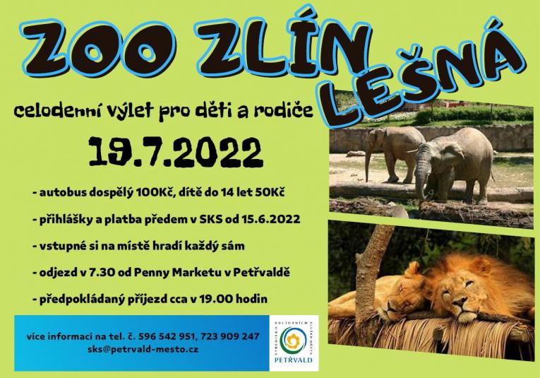 ZOO Lešná, celodenní výlet pro&nbsp;děti a&nbsp;rodiče, přihlášky a&nbsp;platba předem od&nbsp;15.6.2022
