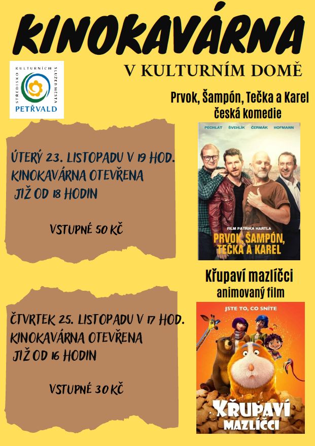 Kinokavárna v&nbsp;Kulturním domě Petřvald, program na&nbsp;listopad 2021